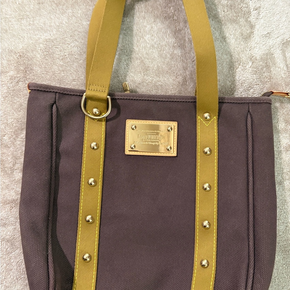 Louis Vuitton Antigua Cabas MM Canvas Hand Bag Tote Bag